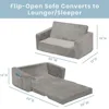 Serta Perfect Sleeper Extra Wide Convertible Sofa to Lounger - Comfy 2-in-1 Flip Open Couch/Sleeper for Kids, Grey 3