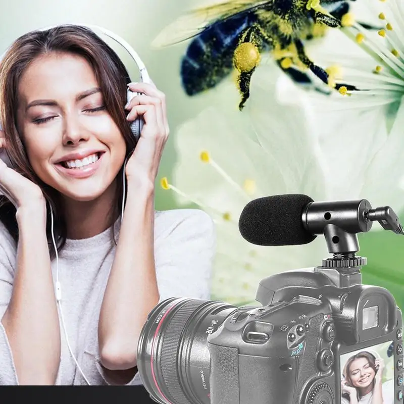 비디오 마이크 온 카메라 미니 콘덴서 녹음 인터뷰 Vlog Mic For Phone DSLR 카메라 마이크 3.5mm/0.14inch 마이크