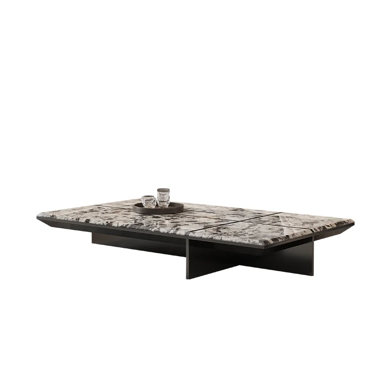 

Tea table: modern simple villa living room, high-grade snow mountain flying fox luxury stone tea table