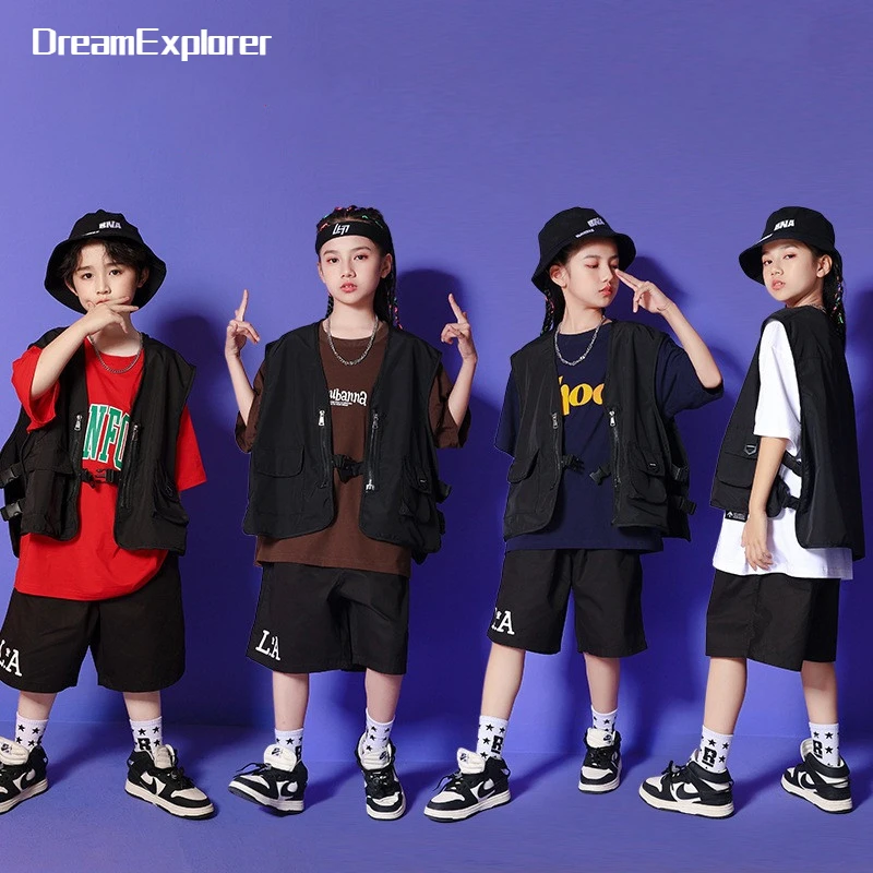 Kids Boys Girls Summer Sets Streetwear Hip Hop Short Sleeve Loose Casual  Sports Shirt Shorts Children Dance Jazz Stage Clothing - AliExpress