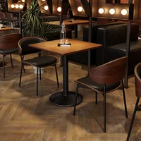 Retro Bar Table and Chair Combination Western Restaurant Solid Wood Dining Small Restaurant Commercial Table and Chair 4