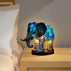Animal Table Lamp Dyed Resin Elephant Lamp Desktop Night Light Table Night Light,3D Stained Animal Night Light Lamp 4