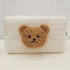 Portable Cute Bear Baby Toiletry Bag Make Up Cosmetic Bags Diaper Pouch Baby Items Organizer Reusable Cotton Cluth Bag for Mommy 6
