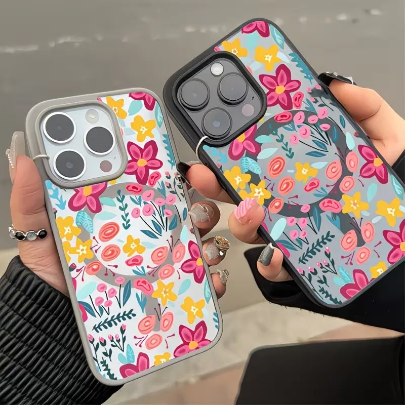 Vibrant Floral Magnetic Shock-Absorbing Phone Case