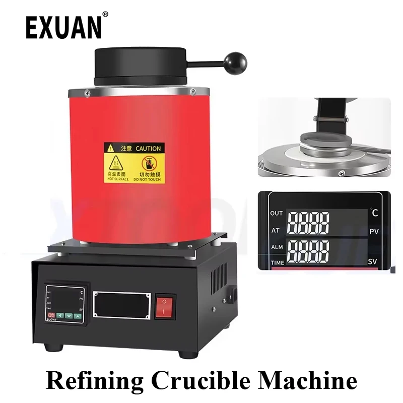 Electric Metal Melting Furnace Digital Casting Jewelry Making Tool Gold Silver Aluminum Graphite Refining Crucible Machine 3KG,electric melting furnace