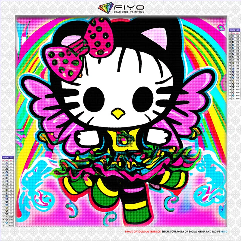 Kawaii Hello Kitty Diamond Paintings Kit Anime Sanrioed Kt Cat Diy Diamond  Paint Kids Handmade Diamond Paint Crafts Home Decor - AliExpress