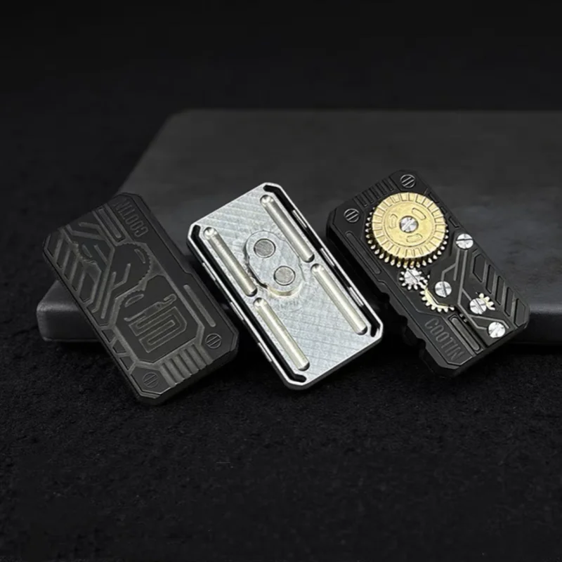 Fidget Toys EDC Mechanical Gear Ratchet Tuning Fork Zirconium Alloy Push Card Slider Decompression