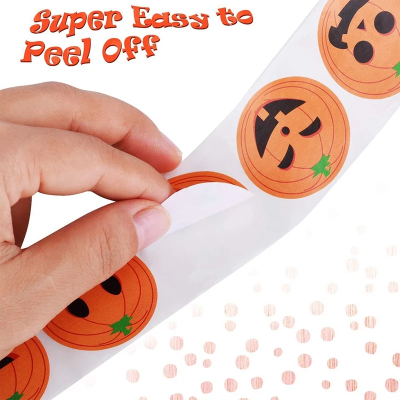 Description Picture 5 of item500pcs Halloween Pumpkin Sticker Packaging Sealing Label Sticker 1inch Gift Stickers DIY Labels Horror Creation Party Decoration