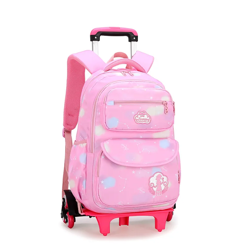 VILINKOU Rolling Backpack for Girls Trolley School Bag Pink With Six Wheels  | eBay