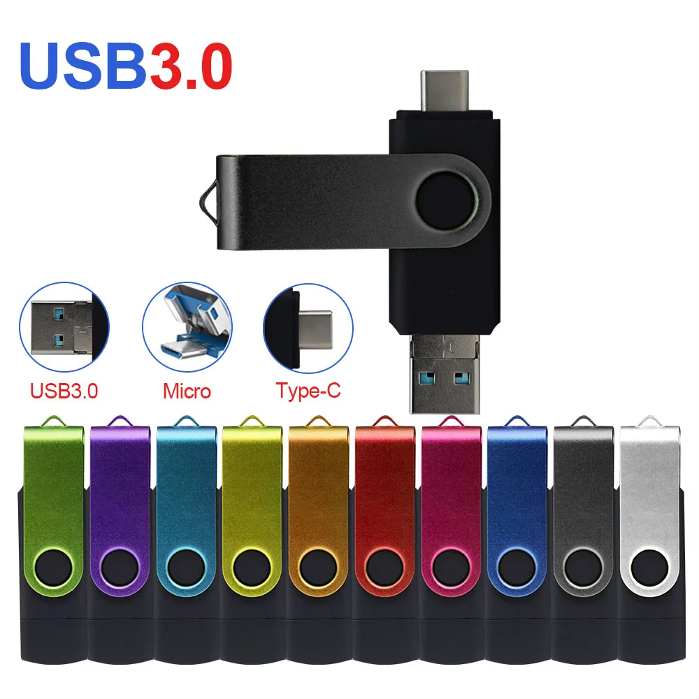 3 In 1 Otg Usb Flash Drive Usb3.0 & Type-c & Micro Usb Pendrive 512g ...
