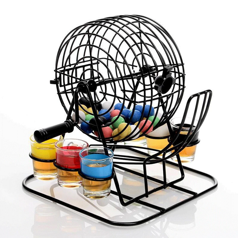 245Pcs Bingo Machine Lottery Machine Party Bingo Lucky Ball Game Lottery Family Game Set Cage Ball Card Counter