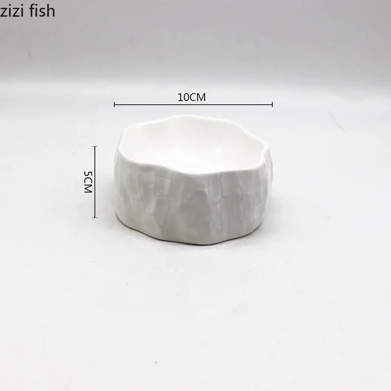 Ceramic Dinner Plate Restaurant Creative Stump Shaped Dessert Plate Sushi Snack Plates Household Solid Color Tableware