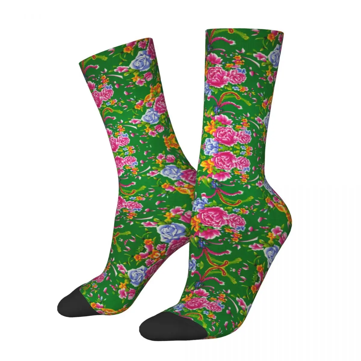 Dongbei Dahua Big Flowers Unisex Socks Warm 3D Print Happy Socks Street Style Crazy Sock