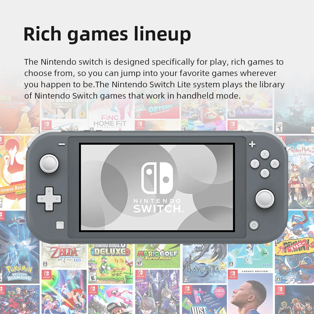 Nintendo Switch Lite Écran tactile LCD jaune, 5.5 ", 32 Go, Intégré, Pad de  commande, Compatible avec tous les jeux Nintendo Switch