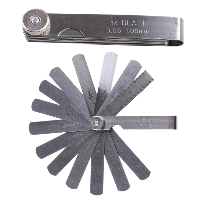 Professional Feeler Gauge Gage Thickness Measurment Tool Metric Gaps Filler Steel Material 0.05-1mm/0.05-1mm/0.04-0.88mm