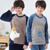 Fleece Pajamas For Boy Flannel Warm Pyjamas Kids Thicken Cartoon Teens Sleepwear Cute Big Boys Girls Night Clothes 10 12 14 16Y 3
