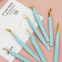 1pcs Stainless Steel Eyelash Extension Tweezers Eyebrow Clip High Precision Anti-Static False Lash Extension Tweezer Makeup Tool 2