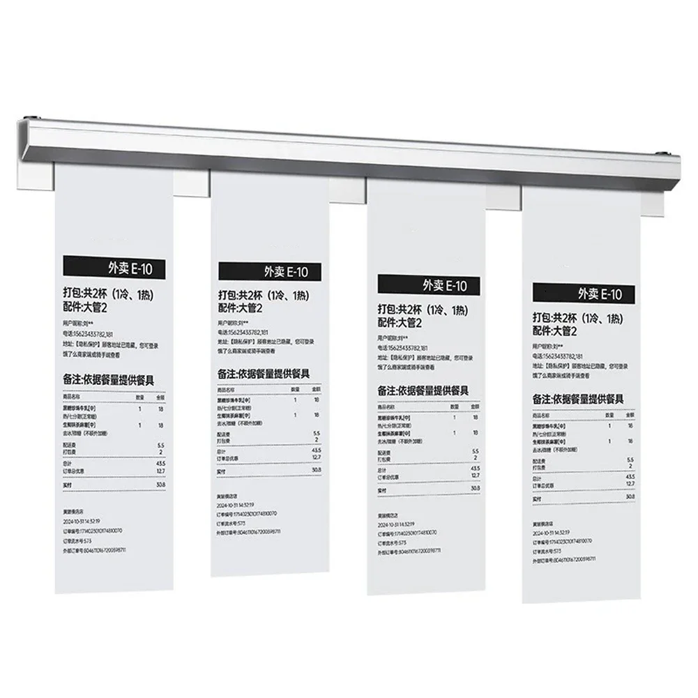 20/30cm Restaurant Ticket Holder Aluminum Order Rack Receipt Holder Silvery Kitchen Slide Check Rack for Office Cafes Pubs 2