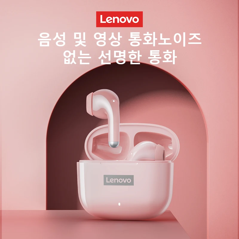  레노버 LP40 프로 TWS 무선 블루투스 5.1 스포츠 이어폰, 소음 감소 헤드폰, 터치 컨트롤, 250mAH, 2022 신제품