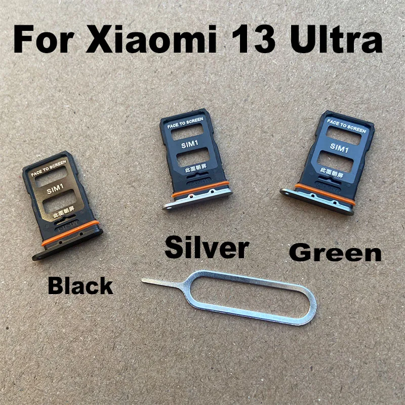 

Original SIM Card Tray For Xiaomi MI 13 Ultra Sim Card Holder Slot adapter and Micro SD Tray Holder With Free Eject Pin