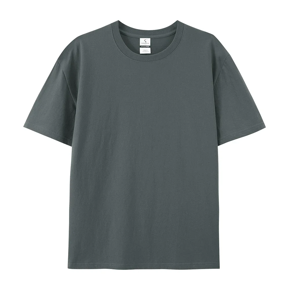Free LOGO Women and men Custom Image T Shirts 100% Cotton 220g gsm Casual Short Sleeve T-Shirt Enterprise Team Cultural workwear image 7