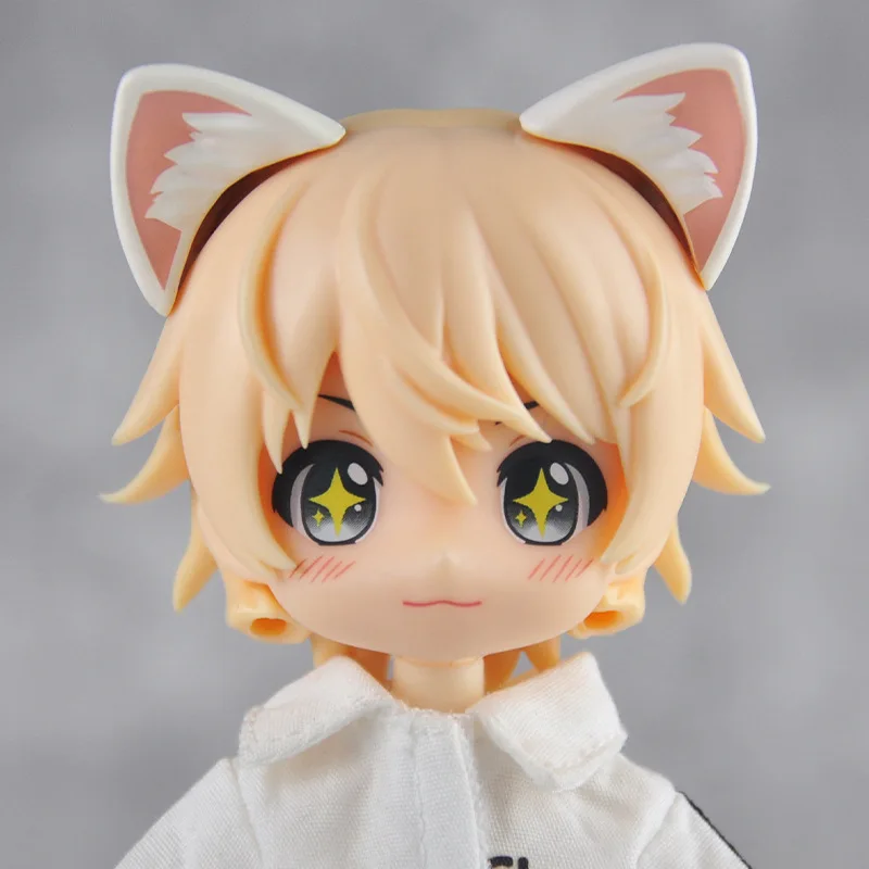 OB11 Doll Magnet black Cat's ears White Rabbit Ears Replacement Head Accessories For Nendoroids, Obitsu 11, Gsc Head, 1/12 Bjd 5