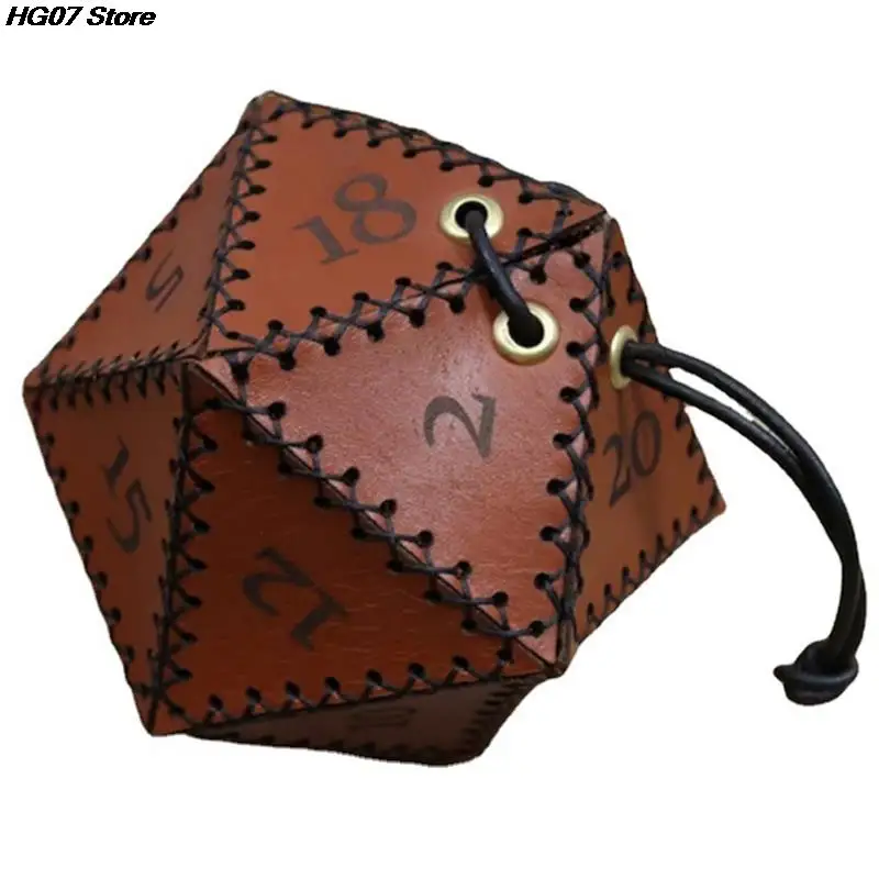

Новинка 1 шт. кожаная сумка для костей D20 полигональные коробочки для хранения костей усиленная сумка для костей на шнурке для ежедневного использования идея для подарка