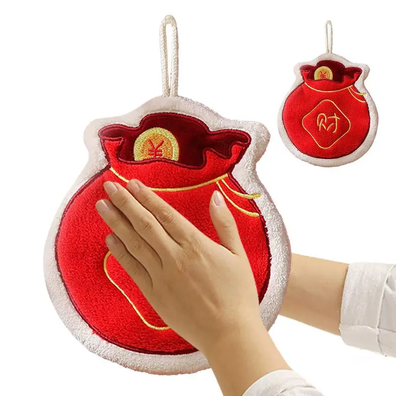 

New Year Hand Towel Cute New Year Towel For Kids Child Bathing Towel 2024 Hanging Towels Kitchen Cleaning Cloths