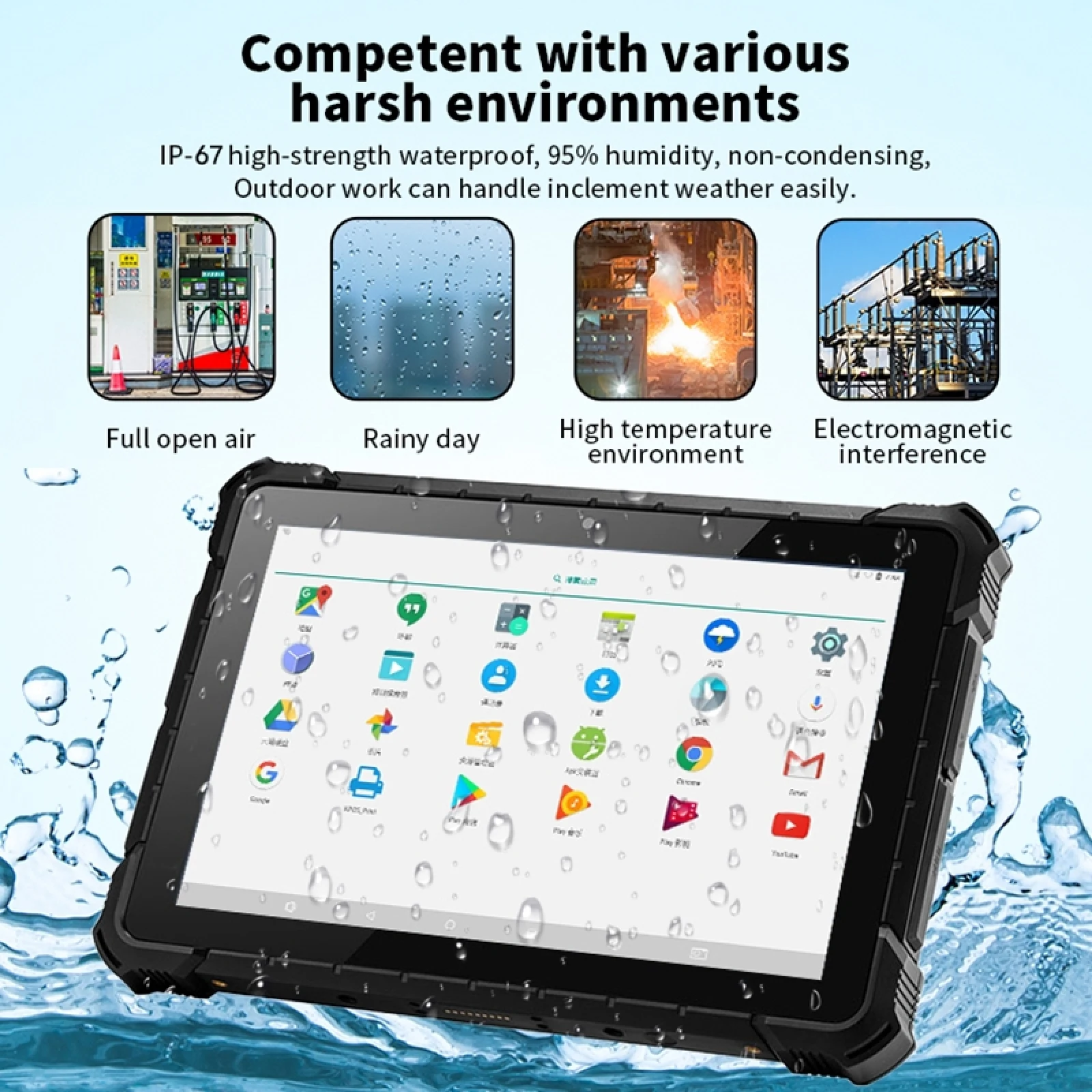 PiPo X4 Rugged Tablets PC 10.1" 8GB 128GB IP67 Waterproof Shockproof Dustproof Windows10 Intel Pentium J4205 Quad Core GPS NFC images - 6