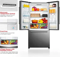 GLR18FS5S16 French Door Refrigerator with Installed Ice Maker and Bottom Freezer Adjustable Electrical Thermostat Control, Frost 2