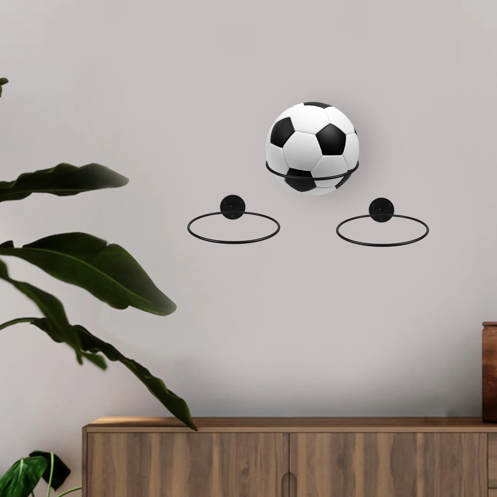 3 Pcs Football Storage Rack Basketball Display Holder Football Storage Rack Balls Wall Holder Fitness Gym Equipment