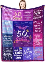 1PC 50th Birthday Gift Blanket 50 * 60 inches, creative gift, flannel blanket 1