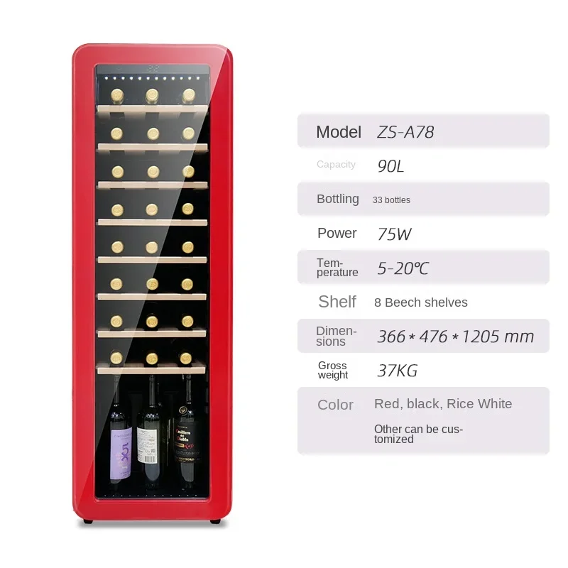 Freestanding Wine Cooler Wine Refrigerator with Customizable Options with Plastic Single Round Door Power Supply