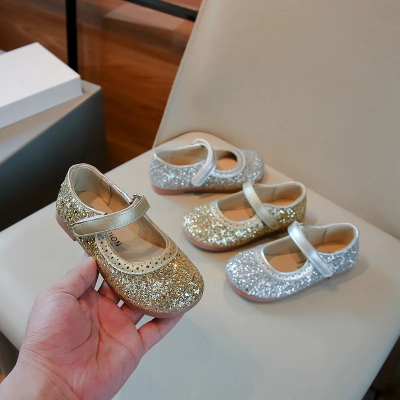 Girl's Princess Shoes Party Kids Flat Shoe Round Toe Flexiable Autumn Children Shoe 26-35