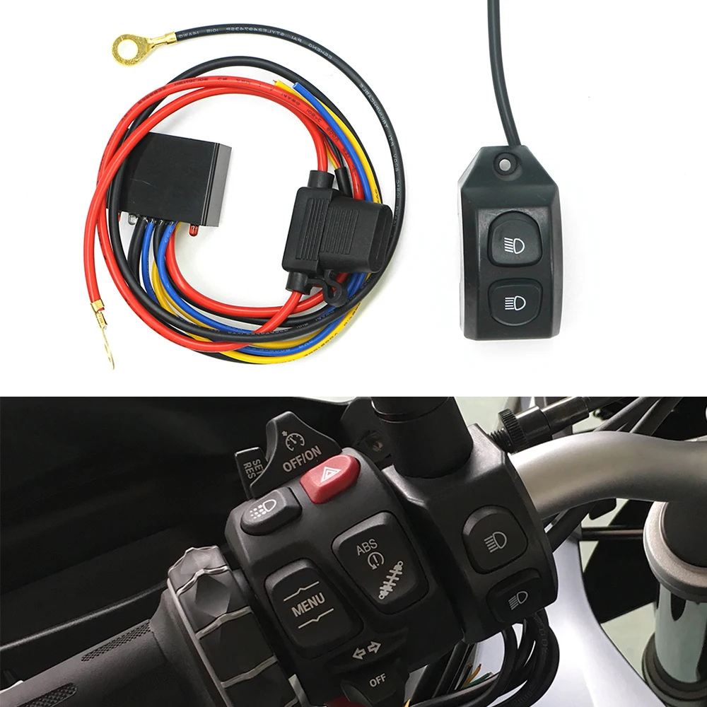 

For BMW R1200GS R1250GS Adventure F850GS F750GS ADV LC R1200 GS Handle Fog Led Light Switch Control Smart Relay Wiring Harness