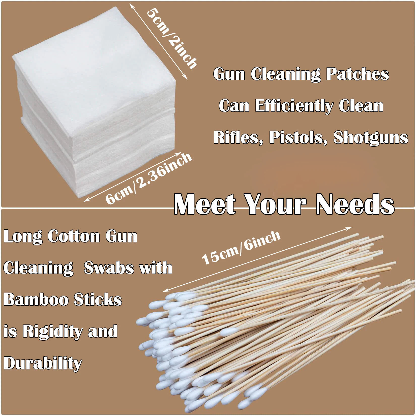 Gun Cleaning Kit Pistols Cleaning Patches Lint Free 6 Inch Bamboo Cotton Swabs Weapon Supplies Tools