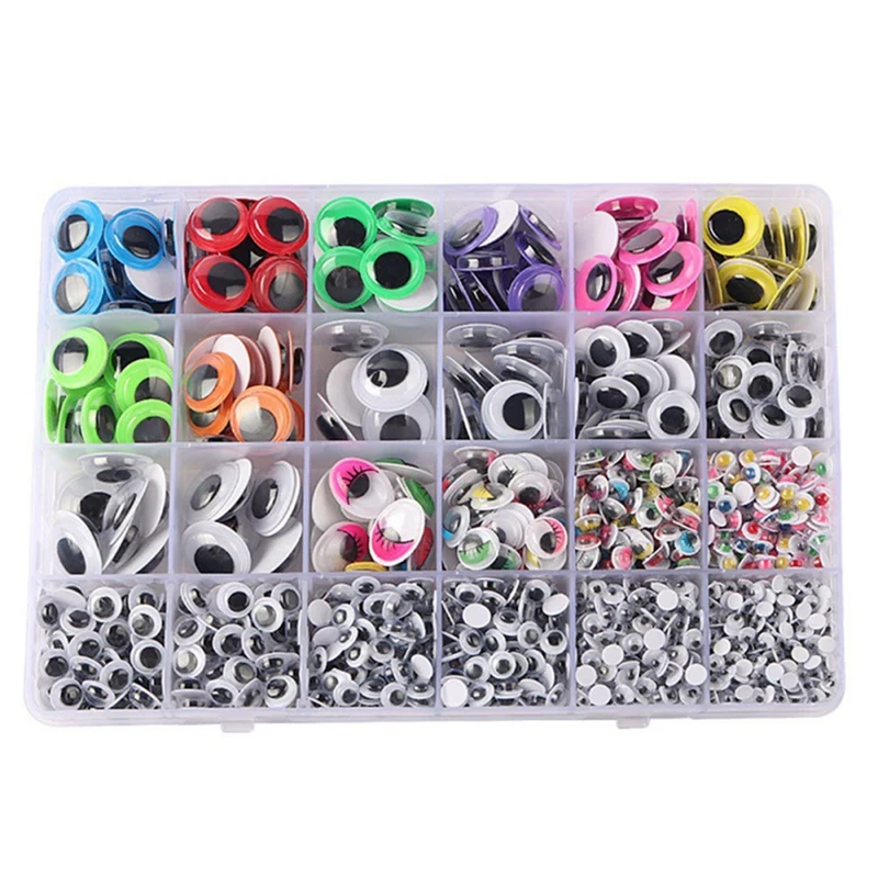 

Colored Shaking Eyes Self-Adhesive Googly Eyes 4Mm-25Mm DIY Toy Making Small Eye Stickers Black White Movable Eyes