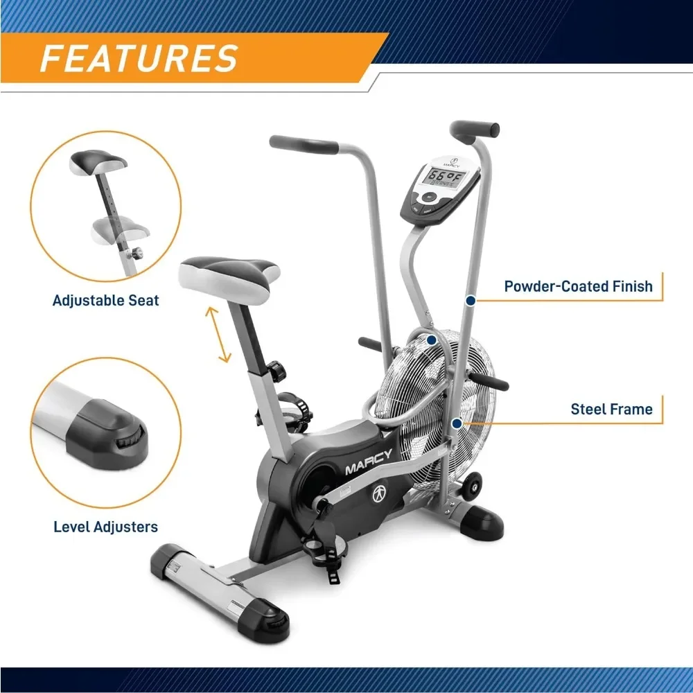 Exercise Bike, Air Resistance Fitness Fan Bike with Dual Suction Handles, Exercise Bike