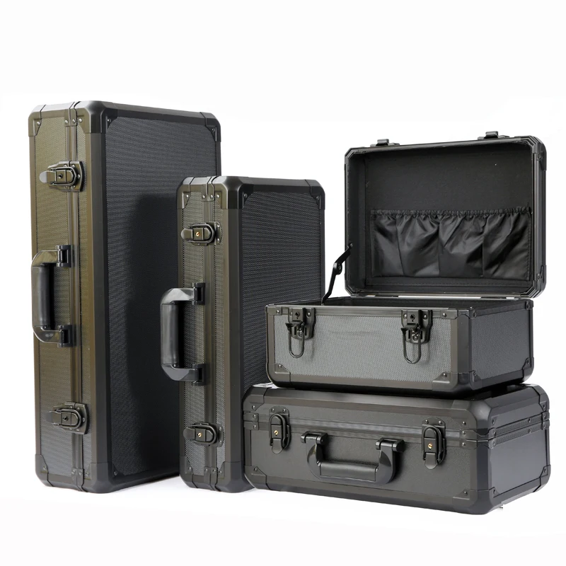 good-quality-aluminum-toolbox-fishing-bow-and-arrow-storage-pulley-portable-pull-rod-suitcase-with-pre-cut-foam