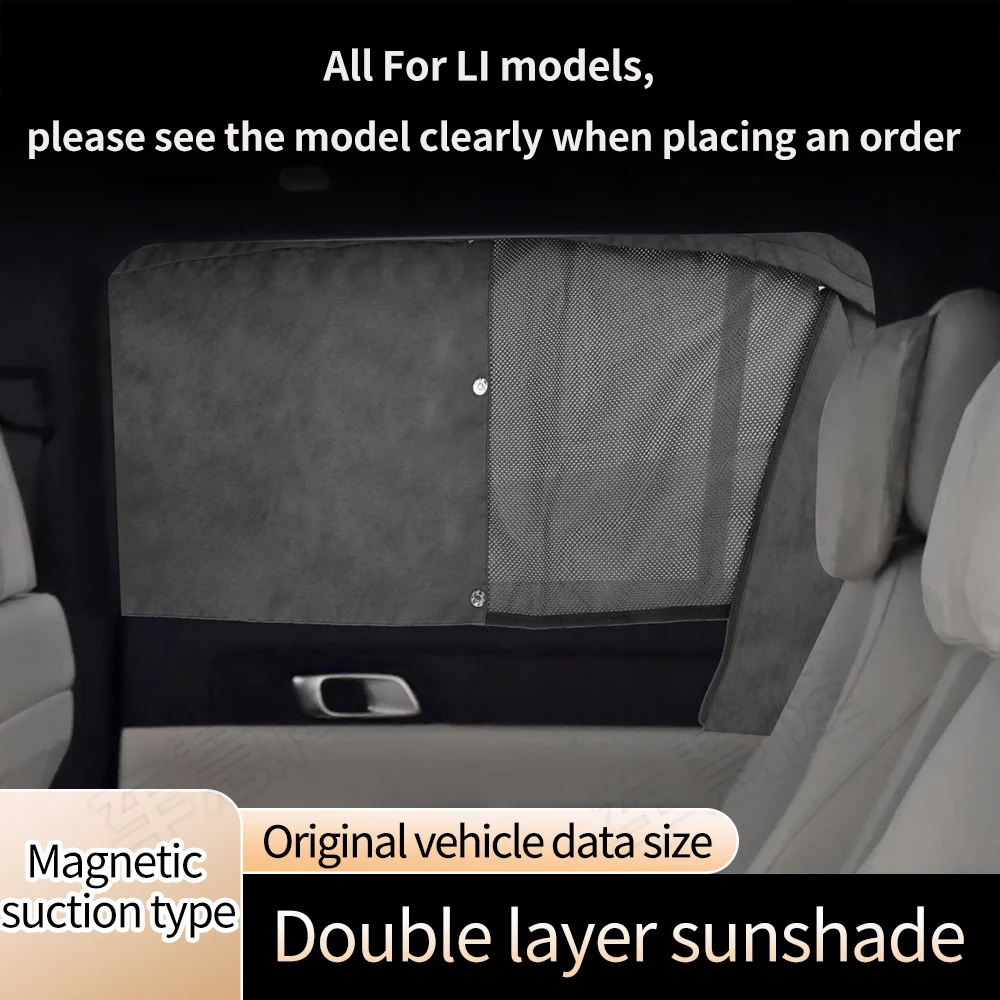 

Full size car curtains For LI ONE L8 L9 deer velvet double layer window sunshade curtains