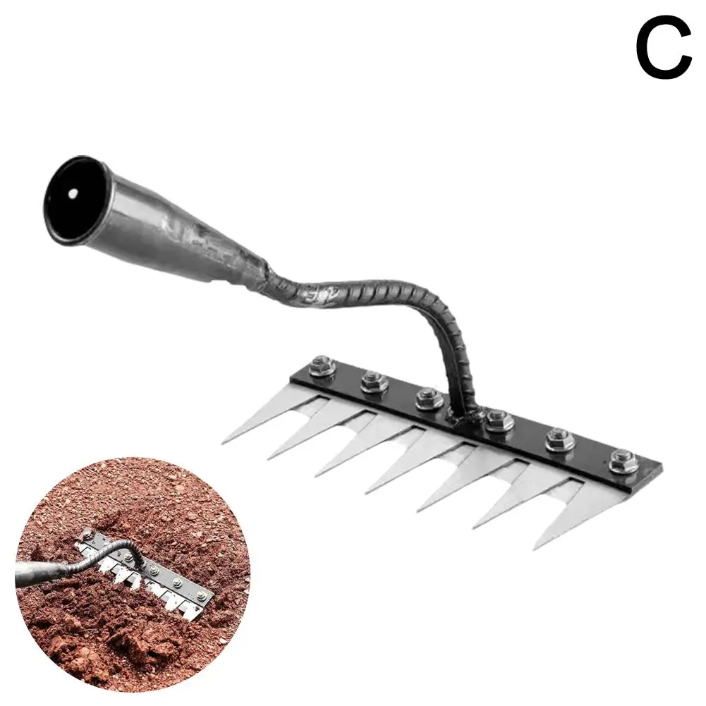 Garden weeding tool 8-tooth carbon steel rake