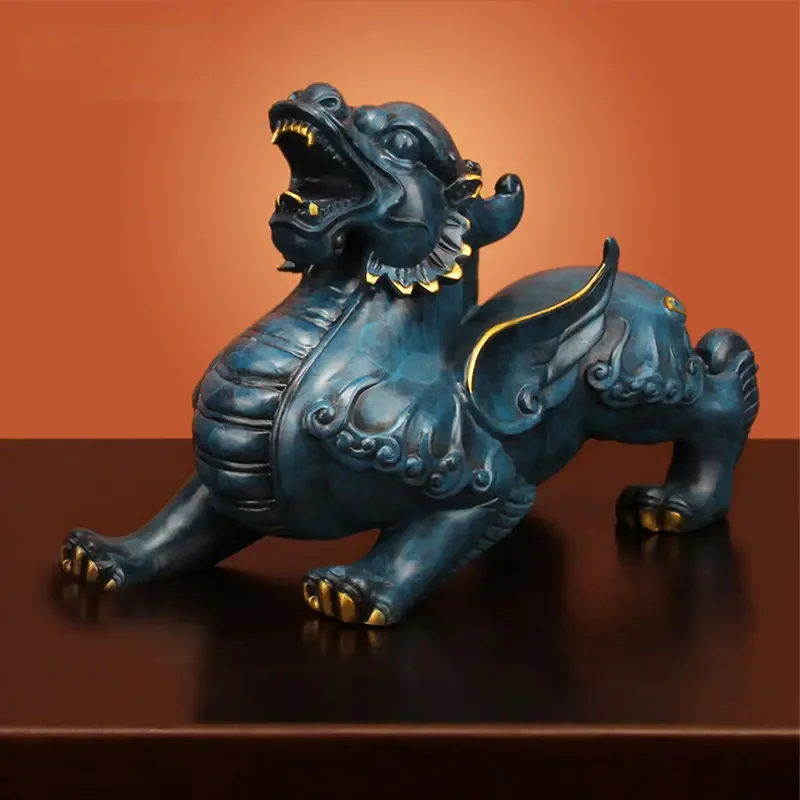

Overlord's Copper Pi Xiu Decoration Pure Copper Fortune Picchu Large Pair of Male and Female Living Room Entrance Gather Wealth