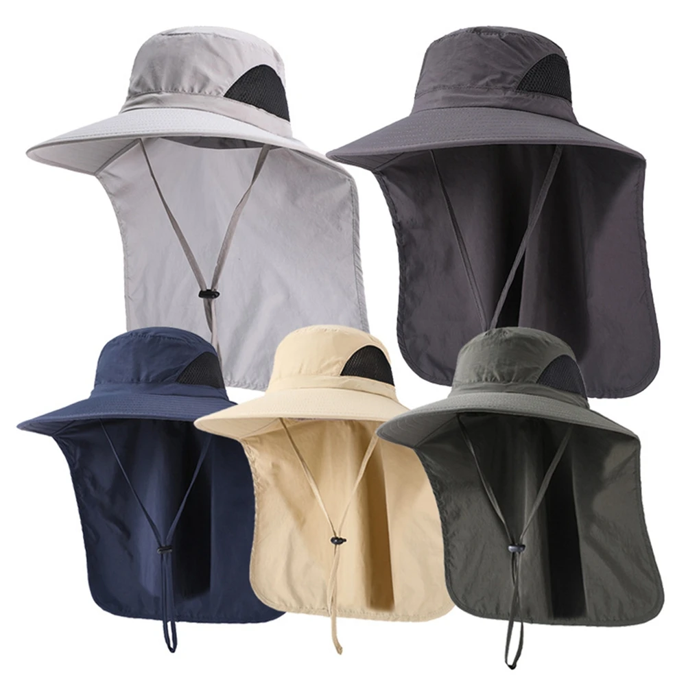 Sun Hat with Neck Flap Sun Protection Outdoor Hiking Hat Safari Caps for Men And Women Mesh Fishing Breathable