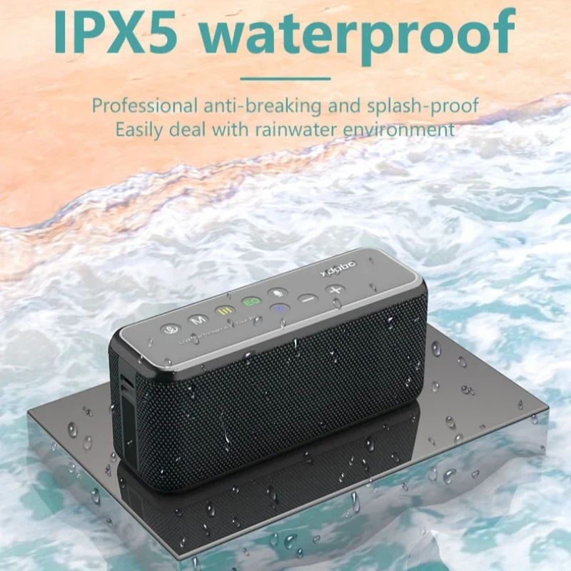 XDOBO 고출력 휴대용 블루투스 스피커, X8 Max 100W, TWS 홈 시어터 스테레오 서라운드 서브우퍼, 야외 방수 청중