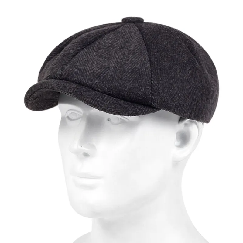 Casual Hat Retro Newsboy Caps Men British Painters Hats Autumn Winter Berets Herringbone Flat Cap Hip Hop Berets