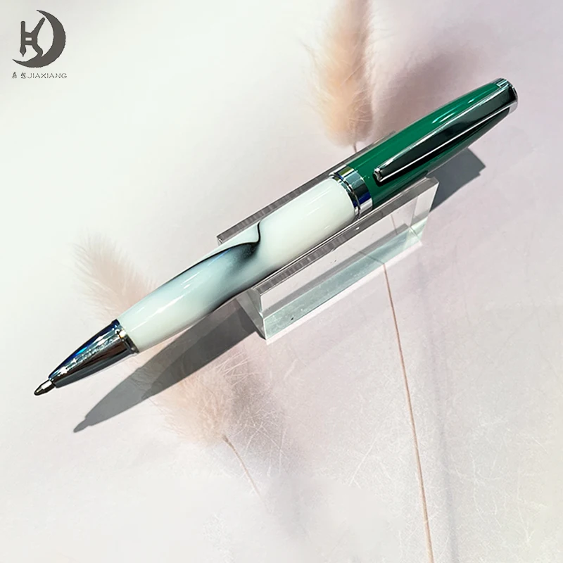 Pearl White Executive Luxury Ballpoint Pen - Elegant Acrylic & Metal Design