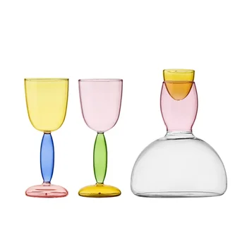 높은 붕규산염 색유리 수제 인터넷 유명인 와인 잔, 보르도 레드 와인 잔, 디캔터 파티 음료 용기