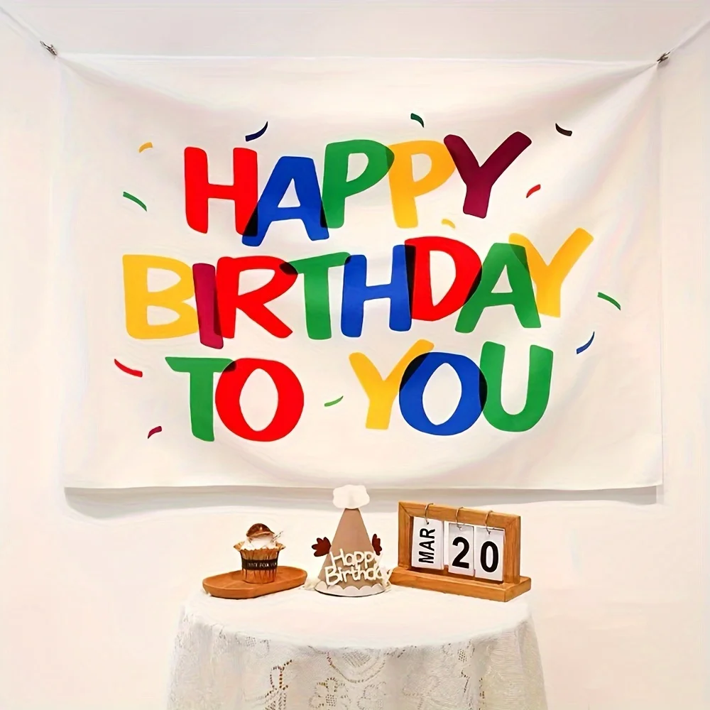 새로운 생일 축하 배경 태피스트리 소녀 소년 생일 파티 배경 배너