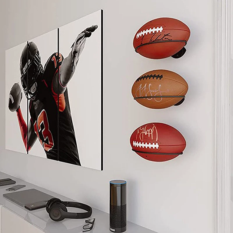Supporto Murale Per Palloni 2 Supporti Da Parete Per Palloni - In Ferro Nero, Per Basket, Calcio, Pallavolo, Da Fissare A Muro Organizzatore Palloni Sportivi