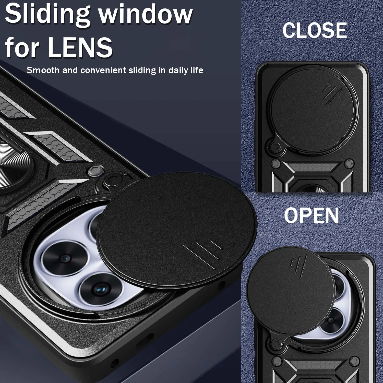 Armored Protective Phone Case with Magnetic Ring and Camera Guard